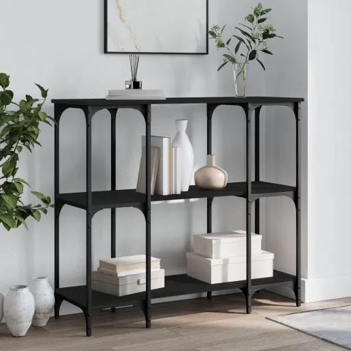 Mesa Consola 102x35x90 cm Derivados de Madeira Preto