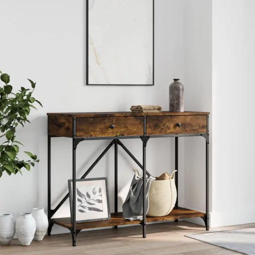 Mesa Consola 100x39x78,5 cm Derivados Madeira Carvalho Fumado
