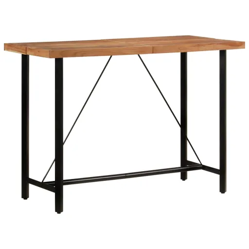 Mesa de Bar 150x70x107 cm Madeira de Acácia Maciça e Ferro
