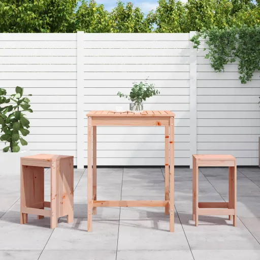 Conjunto de Bar para Jardim Madeira de Douglas Maciça (3 pcs)