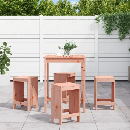 Conjunto de Bar para Jardim Madeira de Douglas Maciça (5 pcs)
