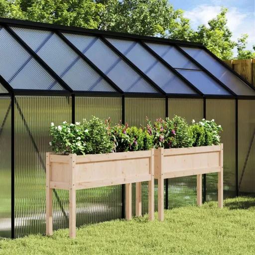 Vasos/Floreiras de Jardim com Pernas   Pinho Maciço (2 pcs)