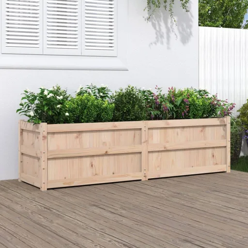 Vaso/Floreira de Jardim 180x50x50 cm Madeira de Pinho Maciça