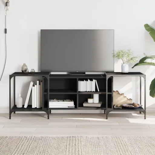 Móvel para TV 153x37x50 cm Derivados de Madeira Preto