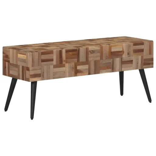 Banco 110x35x45 cm Madeira de Teca Recuperada Maciça