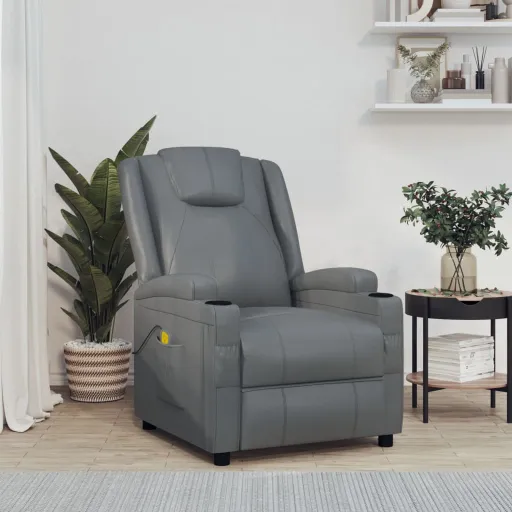 Poltrona de Massagens Couro Artificial Antracite