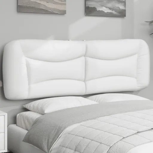 Almofadão de Cabeceira Hvar 160 cm Couro Artificial Branco