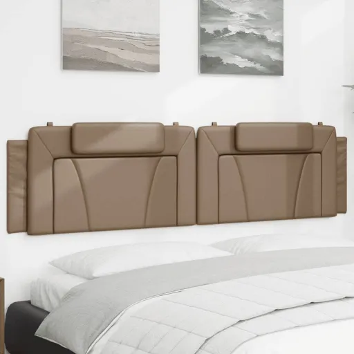 Almofadão de Cabeceira Viana 200 cm Couro Artificial Cappuccino