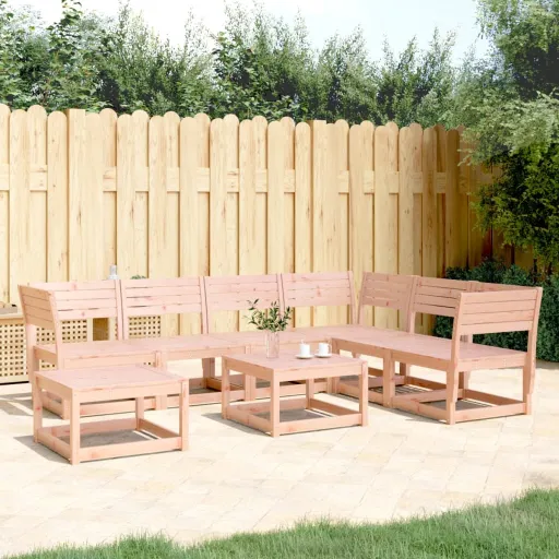 Conjunto Lounge de Jardim Madeira de Douglas Maciça (7 pcs)