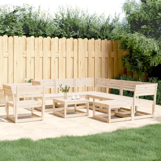 Conjunto Lounge de Jardim Pinho Maciço (8 pcs)