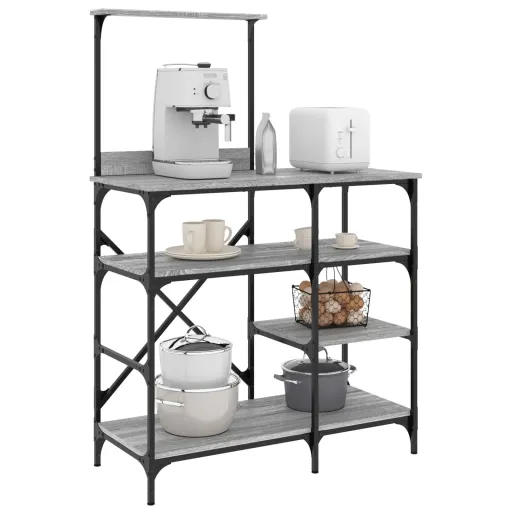 Estante 90x40x132 cm Derivados de Madeira e Metal Cinza Sonoma