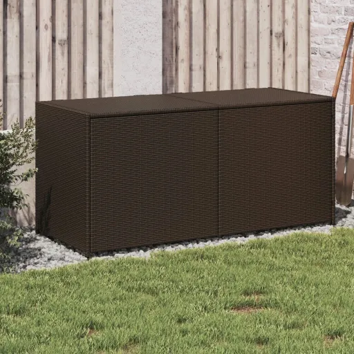 Caixa de Arrumação para Jardim 283L Vime PE Castanho