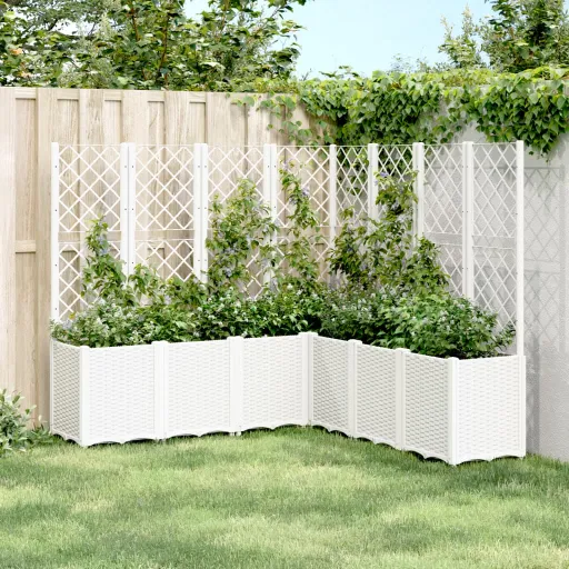 Vaso/Floreira Jardim c/ Treliça 160x160x140 cm PP Branco