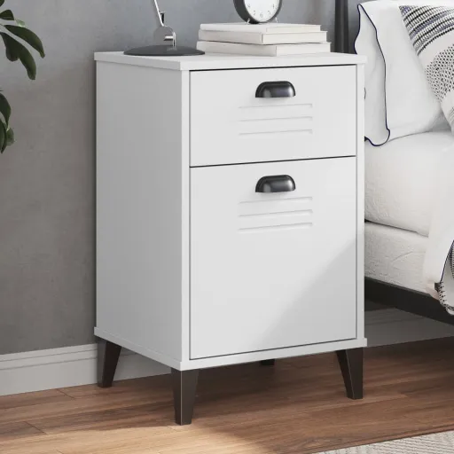 Mesa de Cabeceira VIKEN Derivados de Madeira Branco