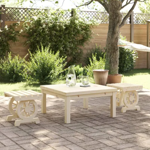 Apoios de Pés para Jardim   Madeira de Abeto Maciça (2 pcs)