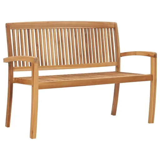 Bancos Empilháveis Jardim 2 Lugares 120cm Madeira Teca Maciça