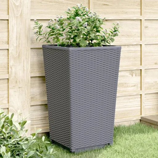 Vasos/Floreiras   32,5x32,5x57 cm PP Cinzento Azul (2 pcs)