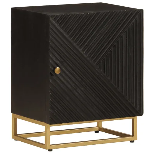 Mesa de Cabeceira 40x30x50 cm Mangueira Maciça/Ferro Preto