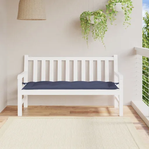 Almofadão p/ Banco Jardim 150x50x7cm Tecido Oxford Azul-Marinho