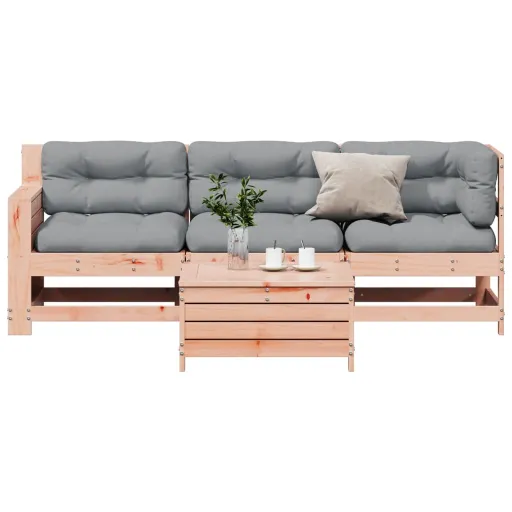Conj. Lounge Jardim com Almofadões Madeira Douglas Maciça (4 pcs)