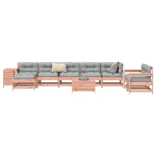 Conjunto Sofás Jardim Madeira Abeto-de-Douglas (10 pcs)