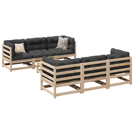 Conjunto de Sofás para Jardim Madeira de Pinho Maciça (7 pcs)