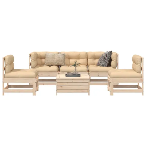 Conjunto Sofás de Jardim Madeira de Pinho Maciça (6 pcs)
