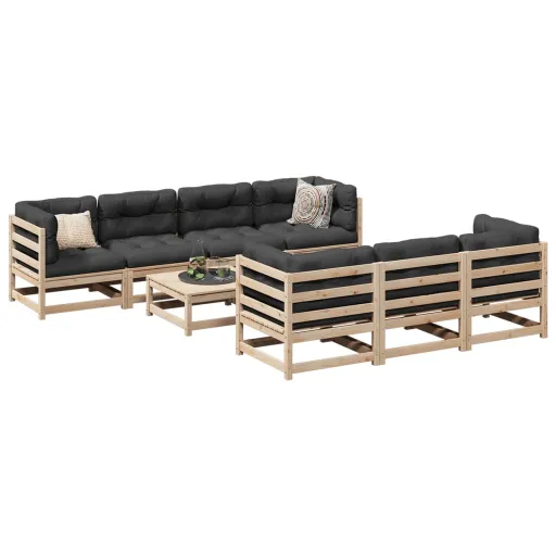 Conjunto Sofás de Jardim Pinho Maciço (8 pcs)
