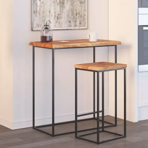 Tampo de Mesa Retangular Borda Viva 80x60x2,5 cm Acácia Maciça