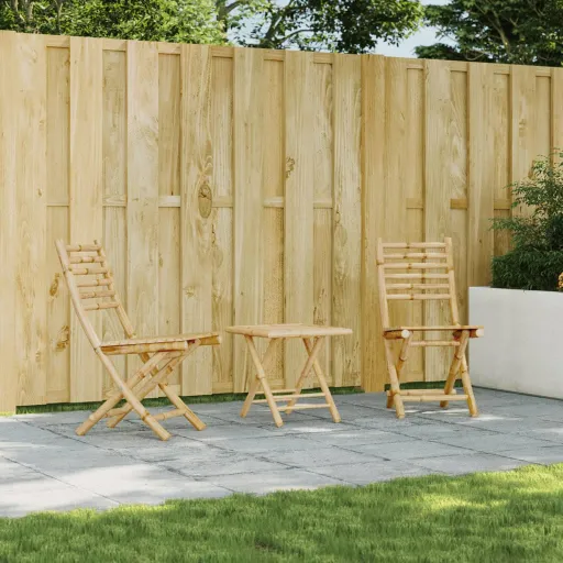Cadeiras de Jardim Dobráveis   43x54x88 cm Bambu (2 pcs)