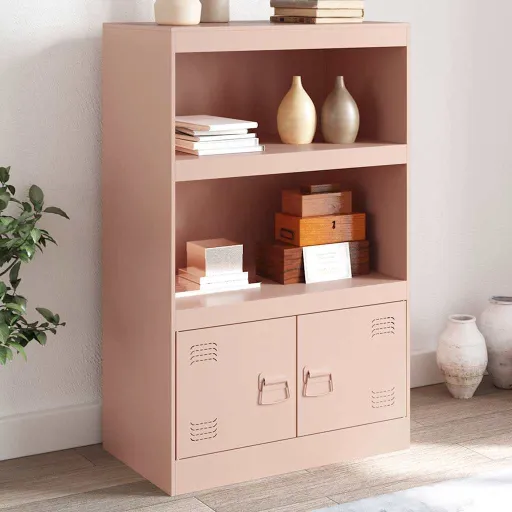 Aparador 67x39x107 cm Aço Rosa