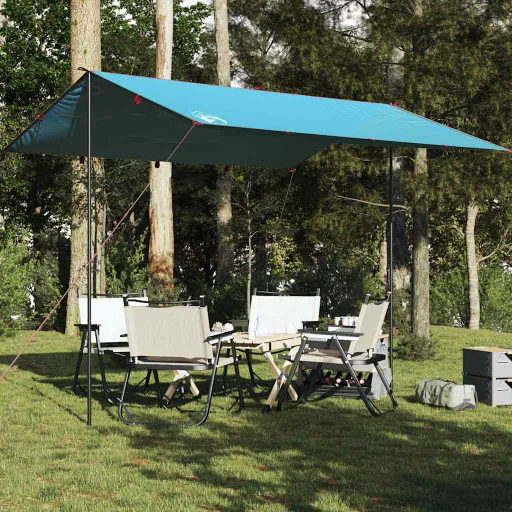 Lona de Campismo 360x294 cm Impermeável Azul