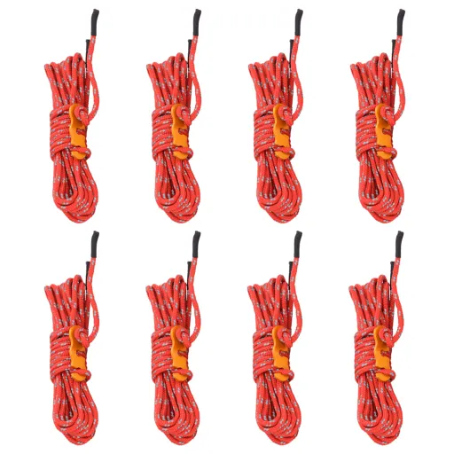 Cordas para Tenda com Esticadores Refletores   4 m 4 mm (8 pcs)