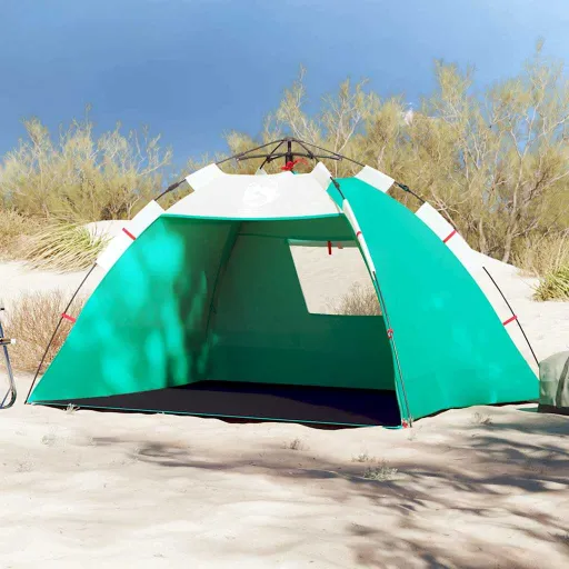 Tenda Praia 2 Pessoas Libertação Rápida Impermeável Verde Mar