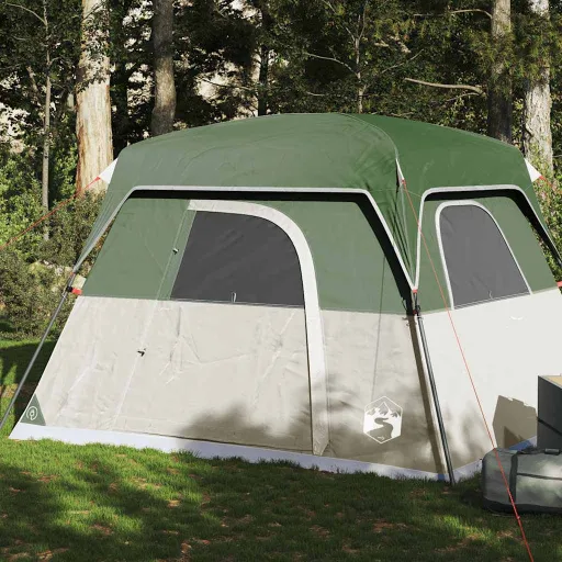 Tenda de Campismo Cabana para 4 Pessoas Impermeável Verde