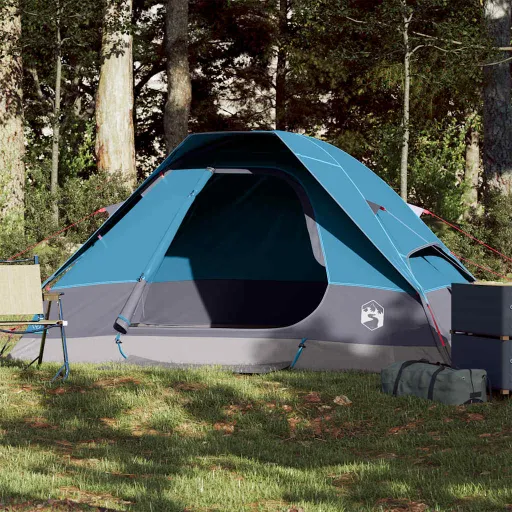 Tenda de Campismo Cúpula para 2 Pessoas Impermeável Azul