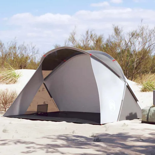 Tenda de Praia 2 Pessoas Pop-up Impermeável Cinzento