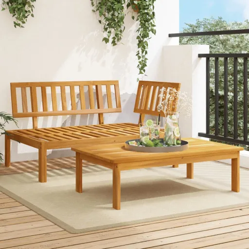 Conj. Sofás de Paletes   p/ Jardim Madeira de Acácia Maciça (2 pcs)