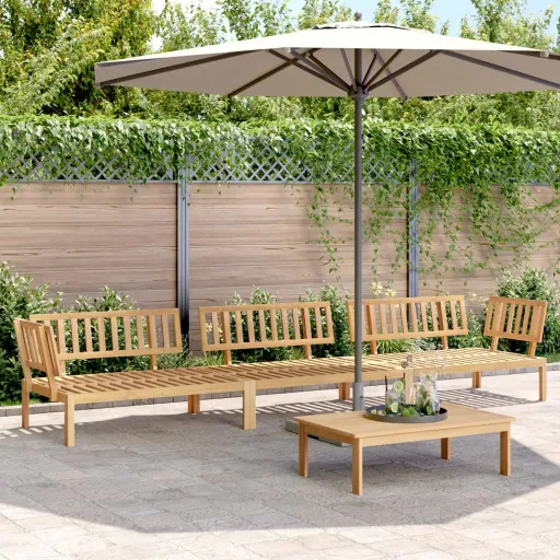Conjunto de Móveis de Paletes p/ Jardim Acácia Maciça (4 pcs)