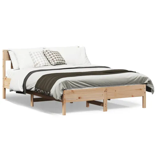 Cama Sem Colchão 140x190 cm Madeira de Pinho Maciça