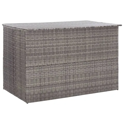 Caixa de Arrumação para Jardim 150x100x100 cm Vime PE Cinzento