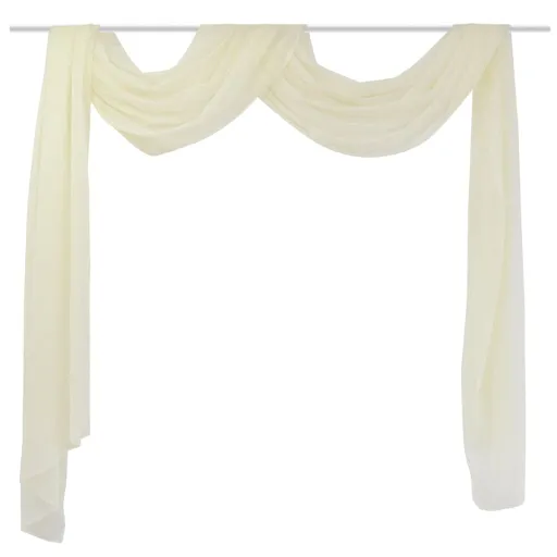 Cortina Comprida em Voile Transparente 140 x 600 cm Creme