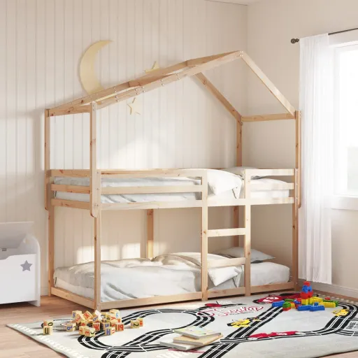 Telhado de Cama Infantil 213x85,5x144,5 cm Madeira Pinho Maciça