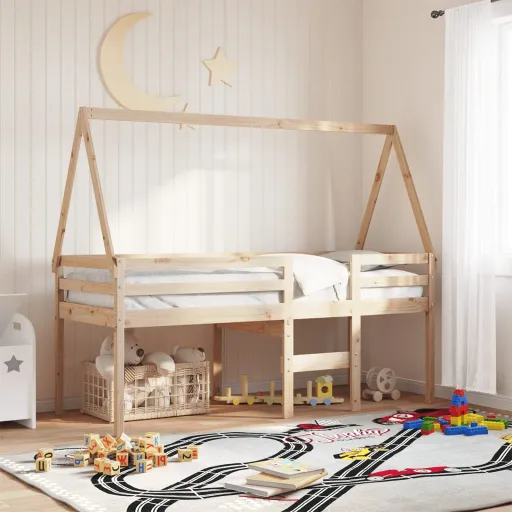 Telhado de Cama Infantil 209x85,5x88 cm Madeira Pinho Maciça