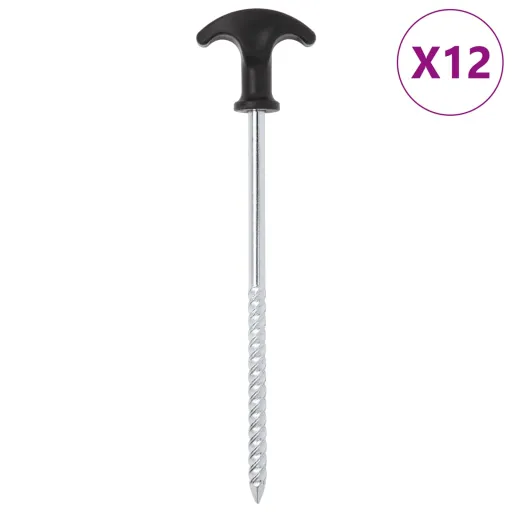 Estacas para Tenda   20 cm Ø7 mm Aço Galvanizado (12 pcs)