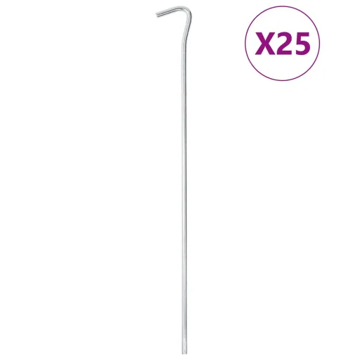 Estacas para Tenda   30 cm Ø5 mm Aço Galvanizado (25 pcs)