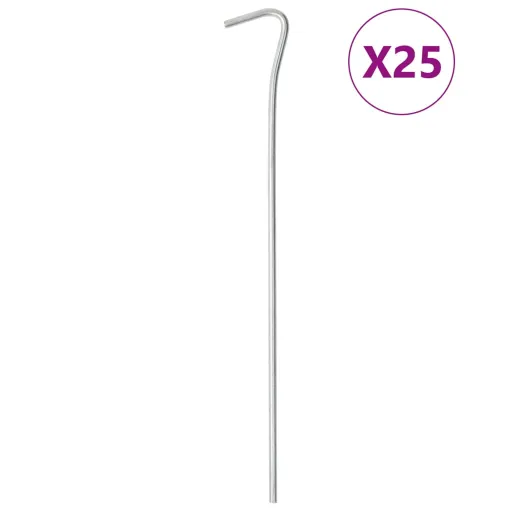 Estacas para Tenda   23 cm Ø4 mm Aço Galvanizado (25 pcs)