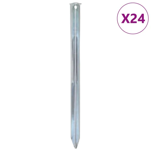 Estacas para Tenda   30 cm Ø20 mm Aço Galvanizado (24 pcs)