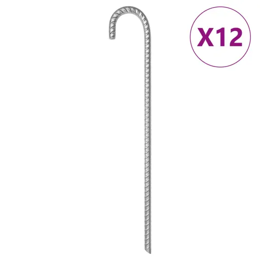 Estacas para Tenda   41,5 cm Ø12 mm Aço Galvanizado (12 pcs)