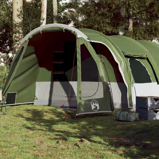 Tenda Familiar Túnel para 8 Pessoas Impermeável Verde